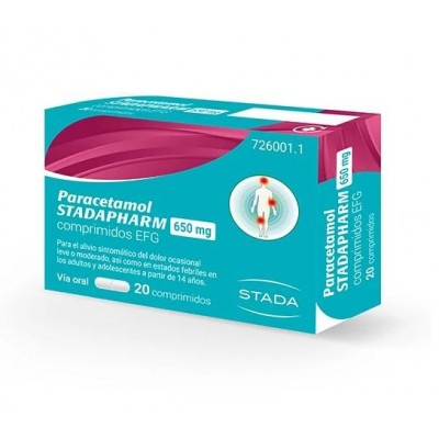 Comprar PARACETAMOL STADAPHARM EFG 650 MG 20 COMPRIMIDOS al mejor precio en NuestraFarma, tu farmacia online