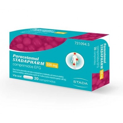 Comprar PARACETAMOL STADAPHARM EFG 500 MG 20 COMPRIMIDOS al mejor precio en NuestraFarma, tu farmacia online