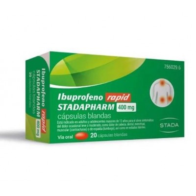 Comprar IBUPROFENO RAPID STADAPHARM 400 MG 20 CAPSULAS BLANDAS al mejor precio en NuestraFarma, tu farmacia online