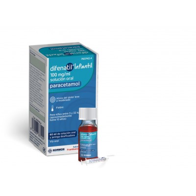 Comprar DIFENATIL INFANTIL 100 MG/ML SOLUCION ORAL 1 FRASCO 60 ML al mejor precio en NuestraFarma, tu farmacia online