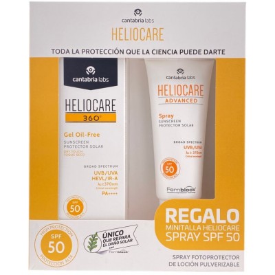 Comprar HELIOCARE 360º GEL OIL FREE SPF50 50 ML + SPRAY SPF 50 75 ML REGALO PACK al mejor precio en NuestraFarma, tu farmacia online