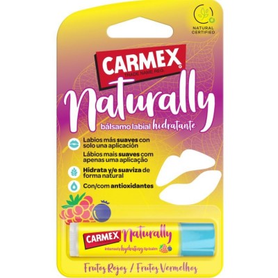 Comprar CARMEX NATURALLY BALSAMO LABIAL HIDRATANTE STICK 4,25 G SABOR FRUTOS ROJOS al mejor precio en NuestraFarma, tu farmacia online