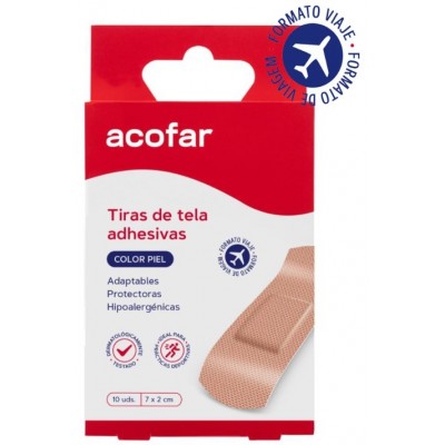 Comprar ACOFAR TIRAS DE TELA 10 UNIDADES COLOR PIEL al mejor precio en NuestraFarma, tu farmacia online