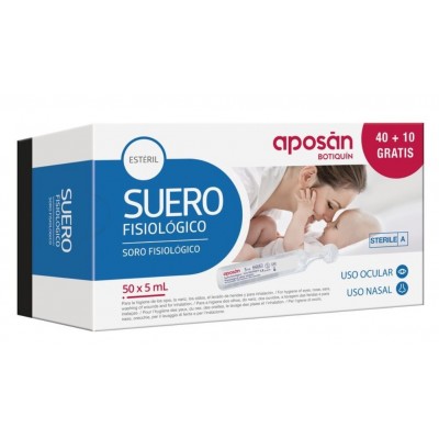 Comprar APOSAN BOTIQUIN SUERO FISIOLOGICO 50 X 5 ML al mejor precio en NuestraFarma, tu farmacia online