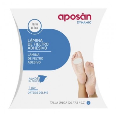 Comprar APOSAN DYNAMIC LAMINA DE FIELTRO ADHESIVO 1 PAR TALLA UNICA al mejor precio en NuestraFarma, tu farmacia online