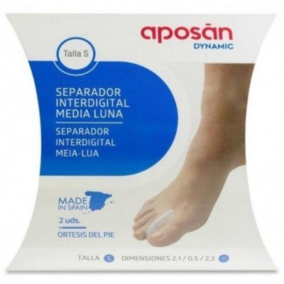 Comprar APOSAN DYNAMIC SEPARADOR INTERDIGITAL MEDIA LUNA TALLA S 2 UNIDADES al mejor precio en NuestraFarma, tu farmacia online