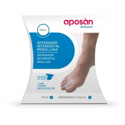 Comprar APOSAN DYNAMIC SEPARADOR INTERDIGITAL MEDIA LUNA TALLA L 2 UNIDADES al mejor precio en NuestraFarma, tu farmacia online