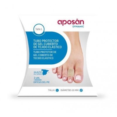 Comprar APOSAN DYNAMIC TUBO PROTECTOR DE GEL CUBIERTO DE TEJIDO ELASTICO TALLA L 2 UNIDADES al mejor precio en NuestraFarma, tu farmacia online