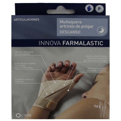 Comprar FARMALASTIC DESCANSO MUÑEQUERA ARTROSIS DE PULGAR (RIZARTROSIS) IZQUIERDA TALLA PEQUEÑA al mejor precio en NuestraFarma, tu farmacia online