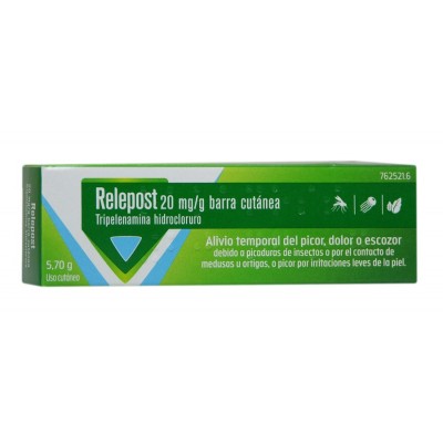 Comprar RELEPOST 20 MG/G BARRA CUTANEA 1 APLICADOR 5,75 G al mejor precio en NuestraFarma, tu farmacia online