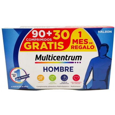 Comprar MULTICENTRUM HOMBRE 90 + 30 COMPRIMIDOS al mejor precio en NuestraFarma, tu farmacia online