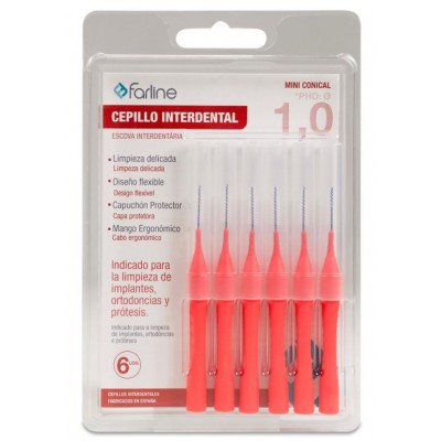 Comprar FARLINE CEPILLO INTERDENTAL MINI CONICAL 1,0 MM 6 UNIDADES al mejor precio en NuestraFarma, tu farmacia online