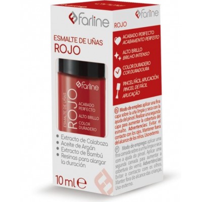 Comprar FARLINE ESMALTE DE UÑAS COLOR ROJO 10 ML al mejor precio en NuestraFarma, tu farmacia online