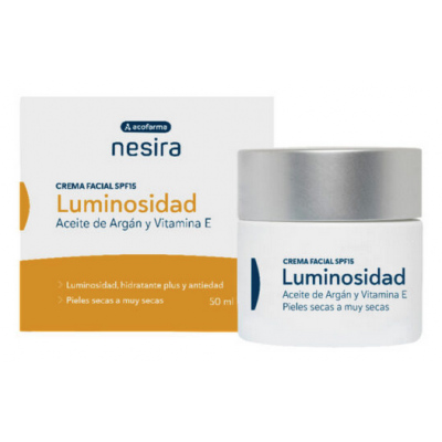 Comprar ACOFARMA NESIRA CREMA FACIAL LUMINOSIDAD SPF15 ACEITE DE ARGAN Y VITAMINA E 50 ML al mejor precio en NuestraFarma, tu farmacia online