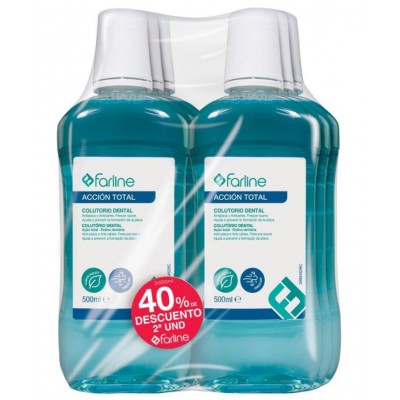 Comprar FARLINE ACCION TOTAL COLUTORIO DENTAL 2 X 500 ML 3 UNIDADES (3 LITROS) al mejor precio en NuestraFarma, tu farmacia online