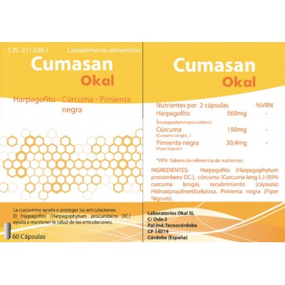 Comprar OKAL CUMASAN 60 CAPSULAS al mejor precio en NuestraFarma, tu farmacia online