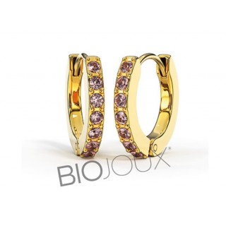 BIOJOUX PENDIENTES ARO CRISTAL ROSA 12 MM BJT728 1 PAR