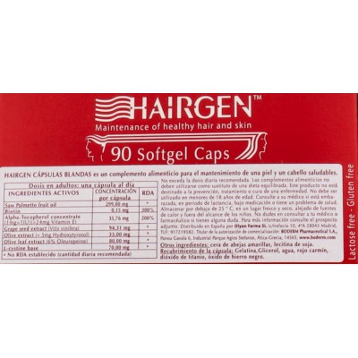Comprar BODERM HAIRGEN 90 CAPSULAS BLANDAS al mejor precio en NuestraFarma, tu farmacia online