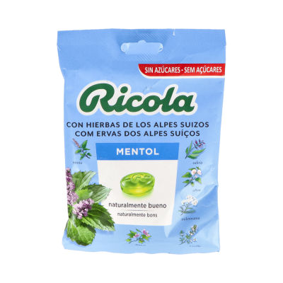 Comprar RICOLA BOLSA CARAMELOS SIN AZUCAR SABOR MENTOL 70 G al mejor precio en NuestraFarma, tu farmacia online