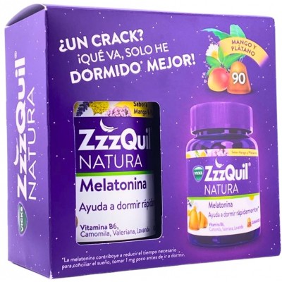 Comprar ZZZQUIL NATURA 90 GUMMIES SABOR MANGO & PLATANO PACK al mejor precio en NuestraFarma, tu farmacia online