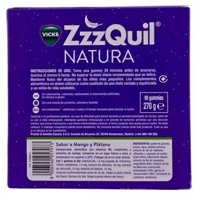Comprar ZZZQUIL NATURA 90 GUMMIES SABOR MANGO & PLATANO PACK al mejor precio en NuestraFarma, tu farmacia online