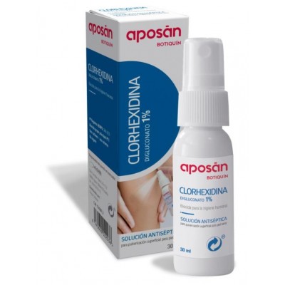 Comprar APOSAN BOTIQUIN CLORHEXIDINA 1% PULVERIZADOR 30 ML al mejor precio en NuestraFarma, tu farmacia online