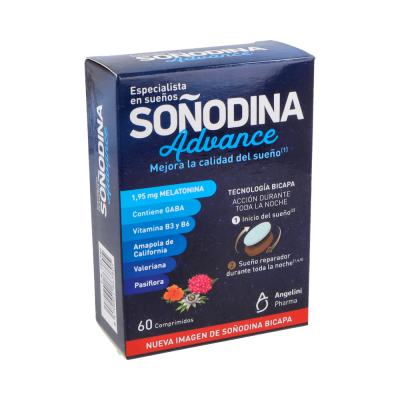 Comprar SOÑODINA ADVANCE MELATONINA BICAPA 60 COMPRIMIDOS al mejor precio en NuestraFarma, tu farmacia online