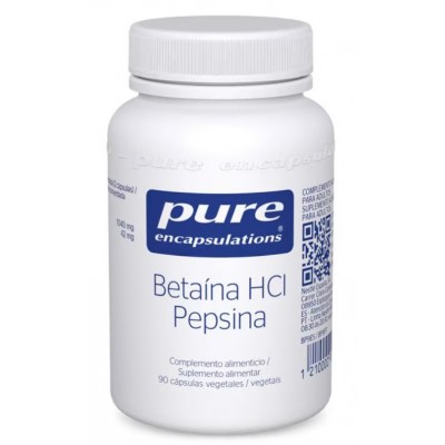 Comprar PURE ENCAPSULATIONS BETAINA HCL PEPSINA 90 CAPSULAS VEGETALES al mejor precio en NuestraFarma, tu farmacia online