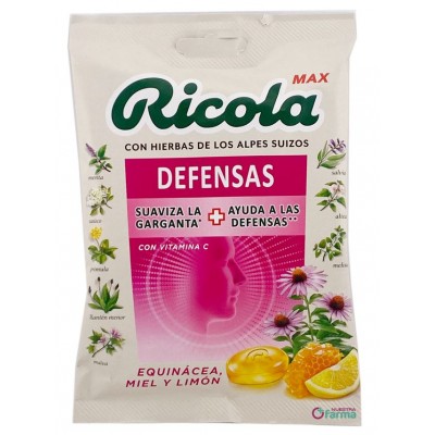 Comprar RICOLA MAX DEFENSAS EQUINACEA, MIEL Y LIMON BOLSA 70 G al mejor precio en NuestraFarma, tu farmacia online