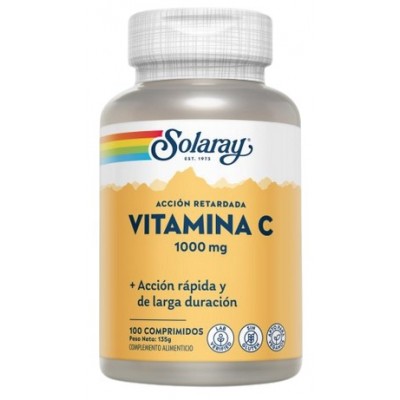 Comprar SOLARAY VITAMINA C ACCION RETARDADA 1000 MG 100 COMPRIMIDOS al mejor precio en NuestraFarma, tu farmacia online