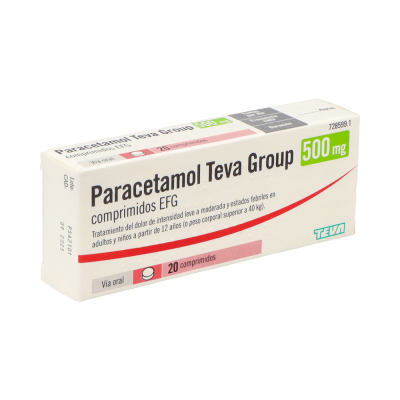 Comprar PARACETAMOL TEVA GROUP 500 MG 20 COMPRIMIDOS al mejor precio en NuestraFarma, tu farmacia online