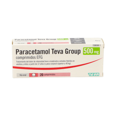 Comprar PARACETAMOL TEVA GROUP 500 MG 20 COMPRIMIDOS al mejor precio en NuestraFarma, tu farmacia online