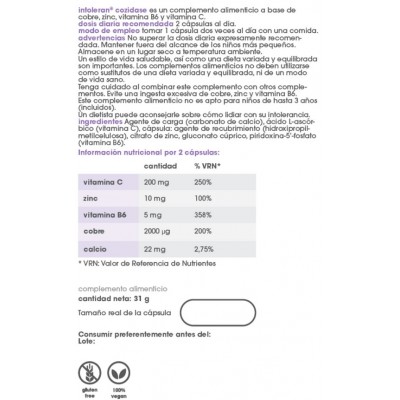 Comprar INTOLERAN COZIDASE 60 CAPSULAS al mejor precio en NuestraFarma, tu farmacia online