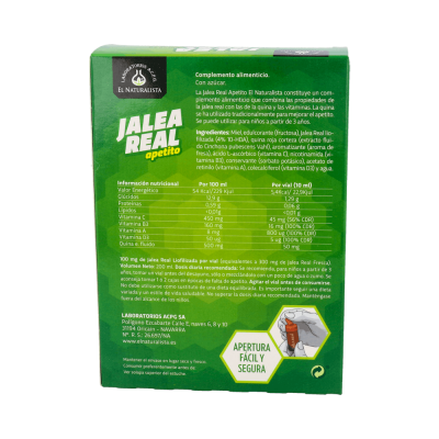 Comprar EL NATURALISTA JALEA REAL APETITO 20 VIALES 10 ML al mejor precio en NuestraFarma, tu farmacia online