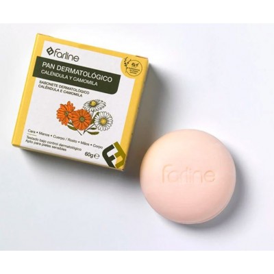 Comprar FARLINE PAN DERMATOLOGICO CAMOMILA Y CALENDULA PASTILLA 100 G al mejor precio en NuestraFarma, tu farmacia online