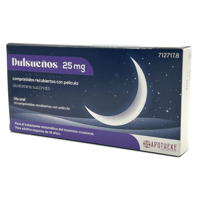 Comprar DULSUEÑOS 25 MG 14 COMPRIMIDOS RECUBIERTOS al mejor precio en NuestraFarma, tu farmacia online