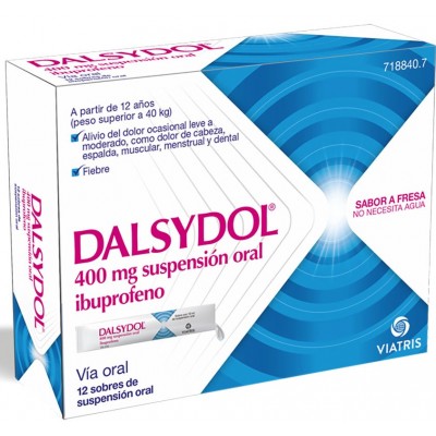 Comprar DALSYDOL 400 MG 12 SOBRES SUSPENSION ORAL 10 ML al mejor precio en NuestraFarma, tu farmacia online