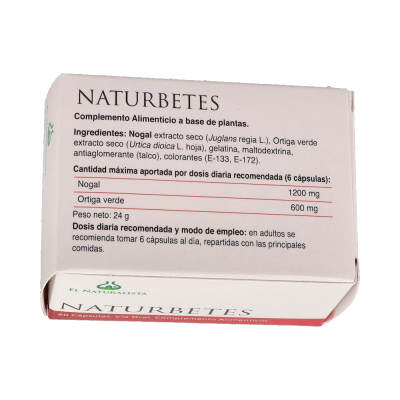 Comprar EL NATURALISTA NATURBETES 300 MG 60 CAPSULAS al mejor precio en NuestraFarma, tu farmacia online