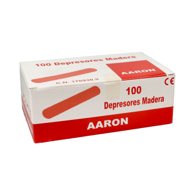 Comprar AARON DEPRESOR LINGUAL DE MADERA 100 UNIDADES al mejor precio en NuestraFarma, tu farmacia online