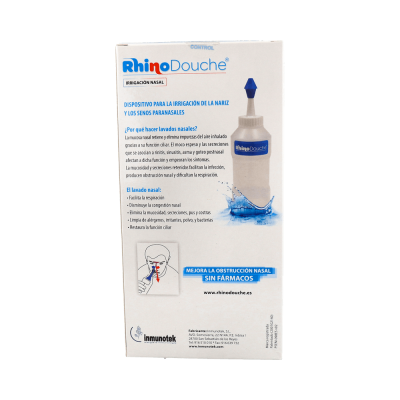Comprar RHINODOUCHE PACK IRRIGADOR NASAL 500 ML + RHINODOUCHE SAL 26 SOBRES 5 G al mejor precio en NuestraFarma, tu farmacia online