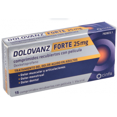 Comprar DOLOVANZ FORTE 25 MG 15 COMPRIMIDOS RECUBIERTOS al mejor precio en NuestraFarma, tu farmacia online