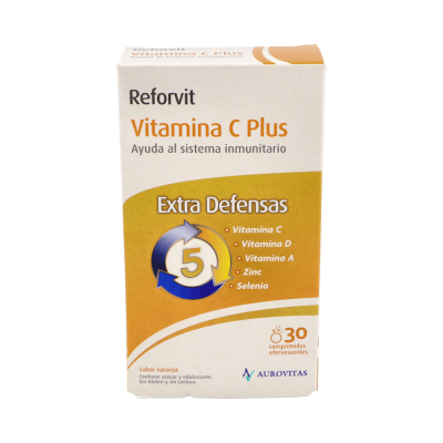 Comprar REFORVIT VITAMINA C PLUS 30 COMPRIMIDOS EFERVESCENTES SABOR NARANJA al mejor precio en NuestraFarma, tu farmacia online