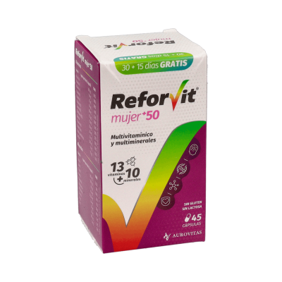Comprar REFORVIT MUJER +50 45 CAPSULAS al mejor precio en NuestraFarma, tu farmacia online