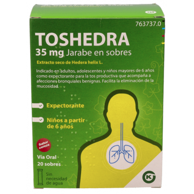 Comprar TOSHEDRA 35 MG JARABE 20 SOBRES 5 ML al mejor precio en NuestraFarma, tu farmacia online