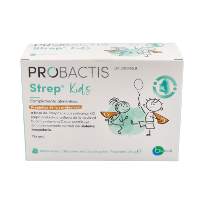 Comprar PROBACTIS STREP KIDS 30 SOBRES 1,5 G SABOR FRESA al mejor precio en NuestraFarma, tu farmacia online