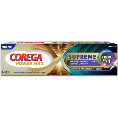 Comprar COREGA POWER MAX SUPREME TODO EN 1 40 G al mejor precio en NuestraFarma, tu farmacia online