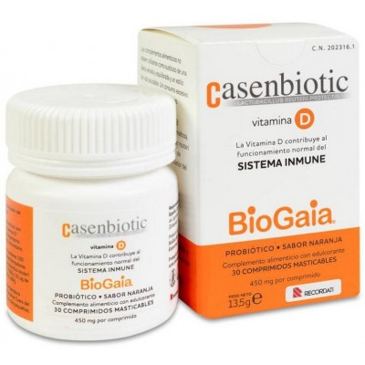 Comprar CASENBIOTIC VITAMINA D 30 COMPRIMIDOS MASTICABLES al mejor precio en NuestraFarma, tu farmacia online