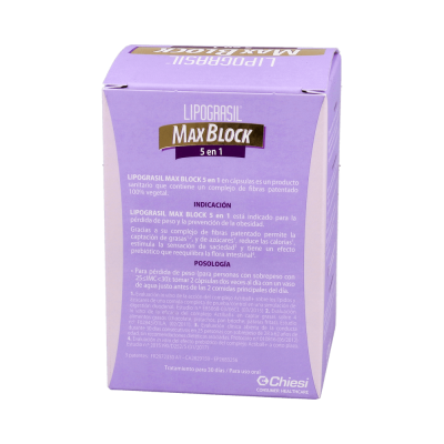 Comprar LIPOGRASIL MAXBLOCK 5 EN 1 120 CAPSULAS al mejor precio en NuestraFarma, tu farmacia online