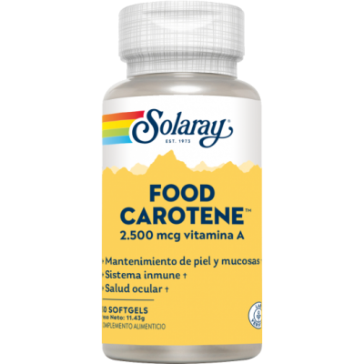 Comprar SOLARAY FOOD CAROTENE 2500 MCG VITAMINA A 30 CAPSULAS VEGETALES al mejor precio en NuestraFarma, tu farmacia online