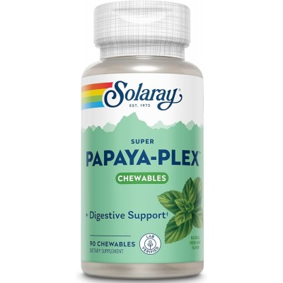 Comprar SOLARAY PAPAYA PLEX 90 COMPRIMIDOS MASTICABLES SABOR PIÑA al mejor precio en NuestraFarma, tu farmacia online